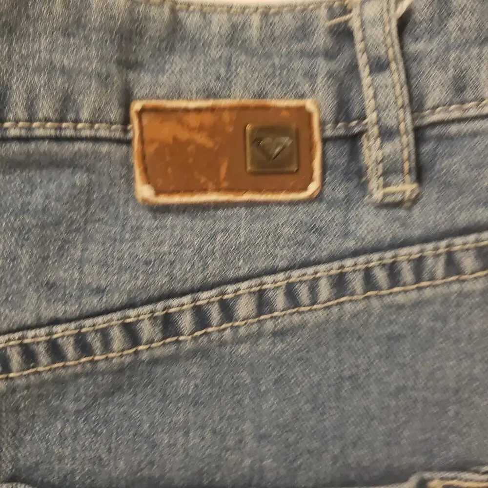 Roxy S Mini Skirt Jean Denim Take This Chance Slits Skater 90s Y2k Cali Teen